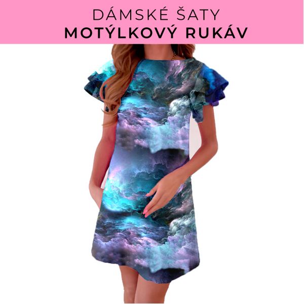 DÁMSKÝ střih - šaty s motýlkovým rukávem