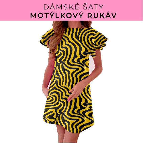 DÁMSKÝ střih - šaty s motýlkovým rukávem