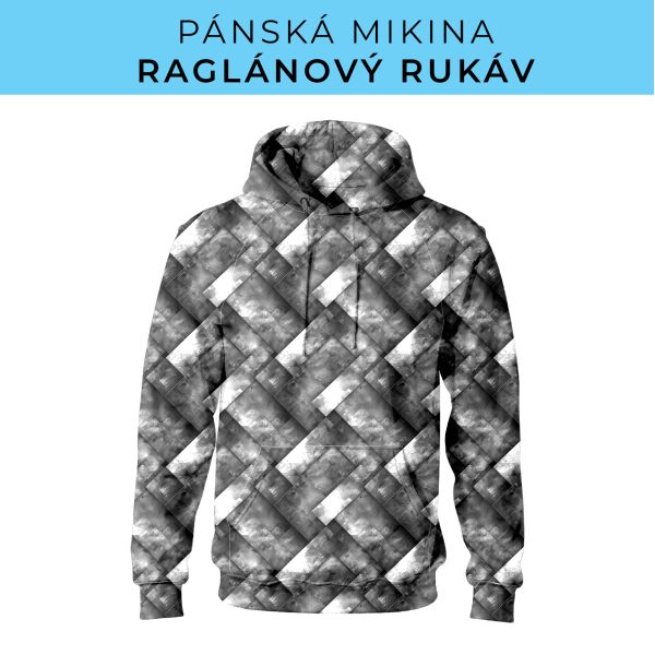 PÁNSKÝ střih - mikina raglan ZÁKLADNÍ s kapucí