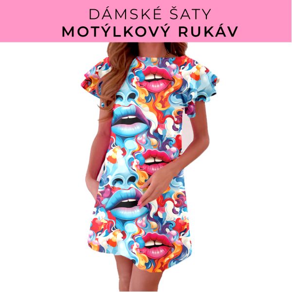DÁMSKÝ střih - šaty s motýlkovým rukávem