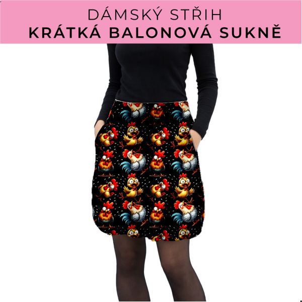 Dámský střih - balonová krátká sukně
