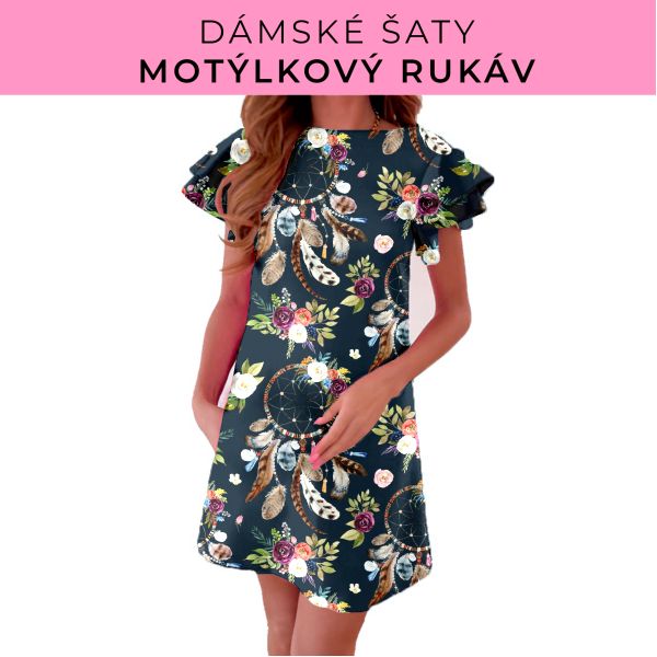 DÁMSKÝ střih - šaty s motýlkovým rukávem