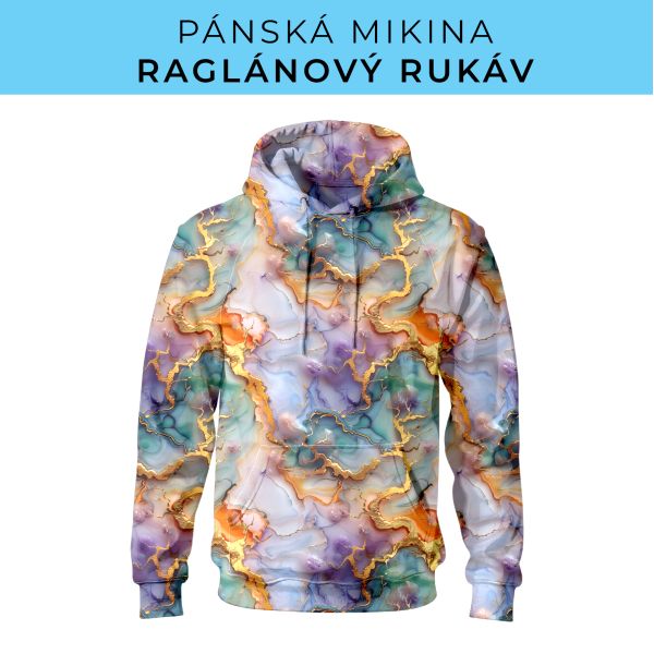 PÁNSKÝ střih - mikina raglan ZÁKLADNÍ s kapucí