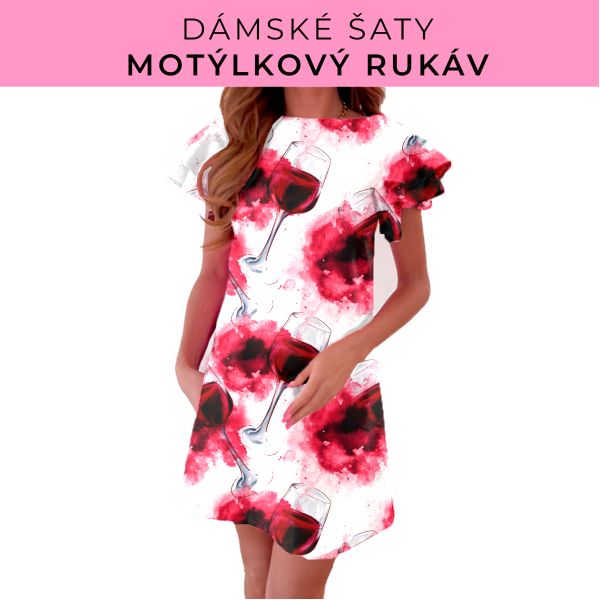 DÁMSKÝ střih - šaty s motýlkovým rukávem