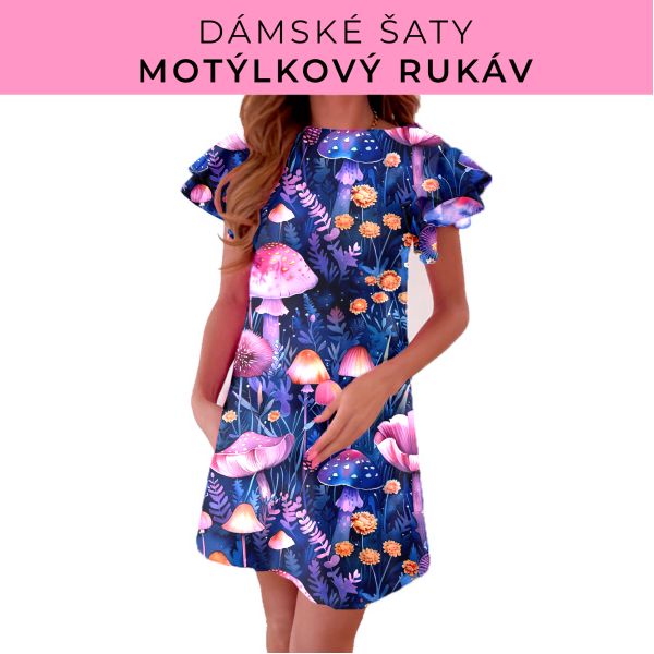 DÁMSKÝ střih - šaty s motýlkovým rukávem