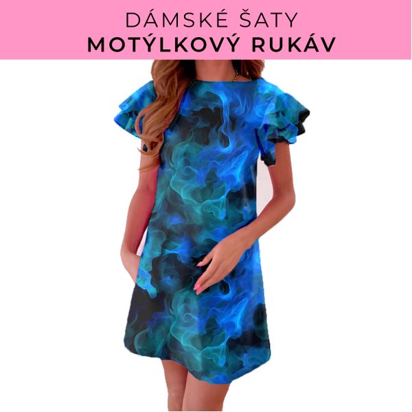 DÁMSKÝ střih - šaty s motýlkovým rukávem