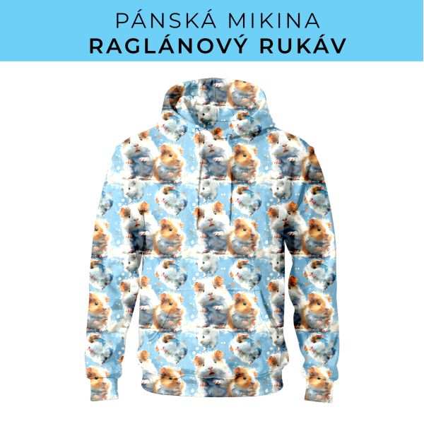 PÁNSKÝ střih - mikina raglan ZÁKLADNÍ s kapucí