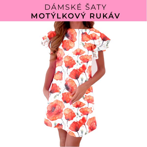 DÁMSKÝ střih - šaty s motýlkovým rukávem
