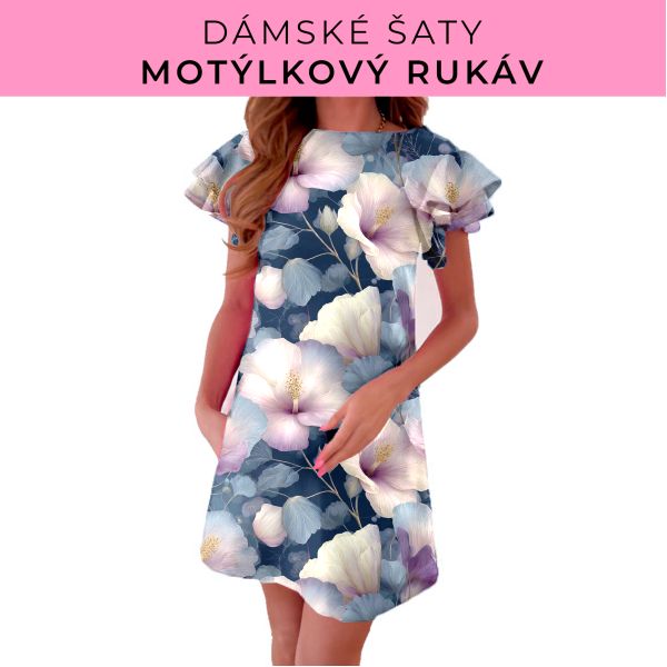 DÁMSKÝ střih - šaty s motýlkovým rukávem