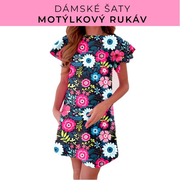 DÁMSKÝ střih - šaty s motýlkovým rukávem