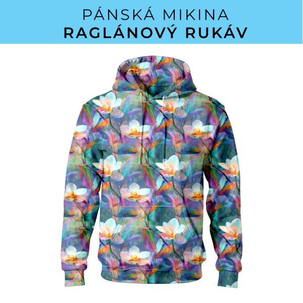 PÁNSKÝ střih - mikina raglan ZÁKLADNÍ s kapucí
