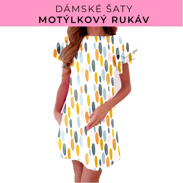 DÁMSKÝ střih - šaty s motýlkovým rukávem