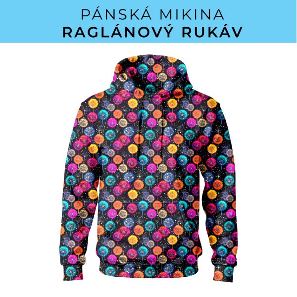 PÁNSKÝ střih - mikina raglan ZÁKLADNÍ s kapucí