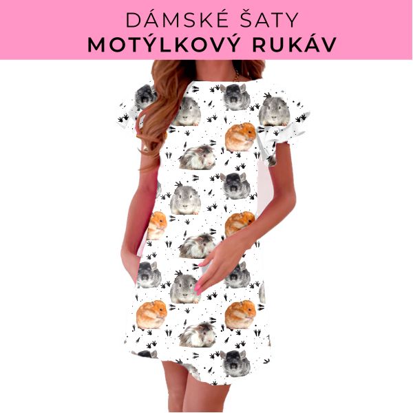 DÁMSKÝ střih - šaty s motýlkovým rukávem