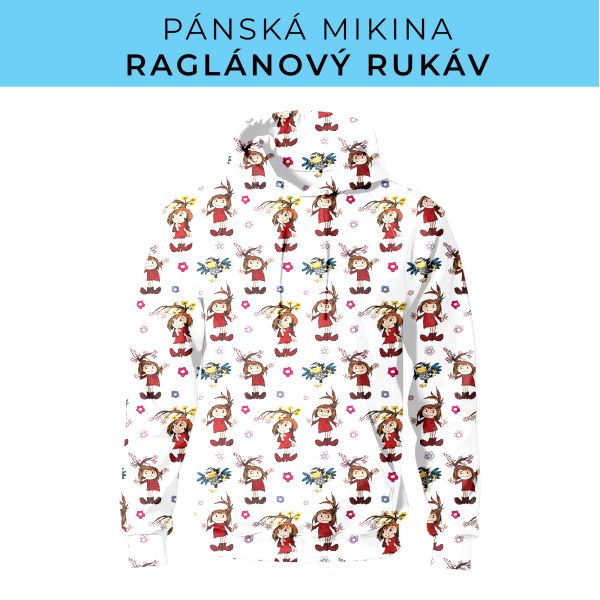 PÁNSKÝ střih - mikina raglan ZÁKLADNÍ s kapucí