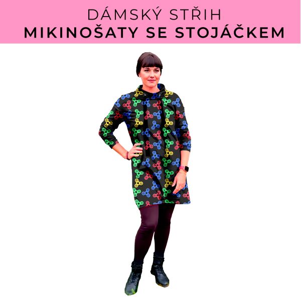 Dámský střih - mikinové šaty se stojáčkem