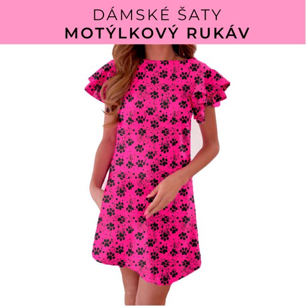 DÁMSKÝ střih - šaty s motýlkovým rukávem