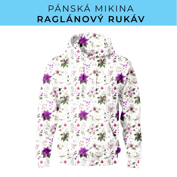PÁNSKÝ střih - mikina raglan ZÁKLADNÍ s kapucí