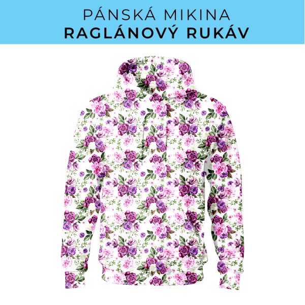 PÁNSKÝ střih - mikina raglan ZÁKLADNÍ s kapucí