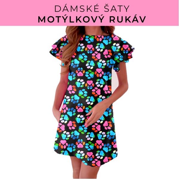 DÁMSKÝ střih - šaty s motýlkovým rukávem