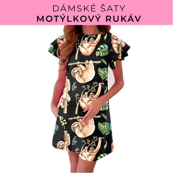 DÁMSKÝ střih - šaty s motýlkovým rukávem