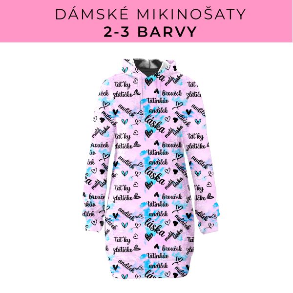 DÁMSKÝ střih - Mikinošaty 2-3 barvy