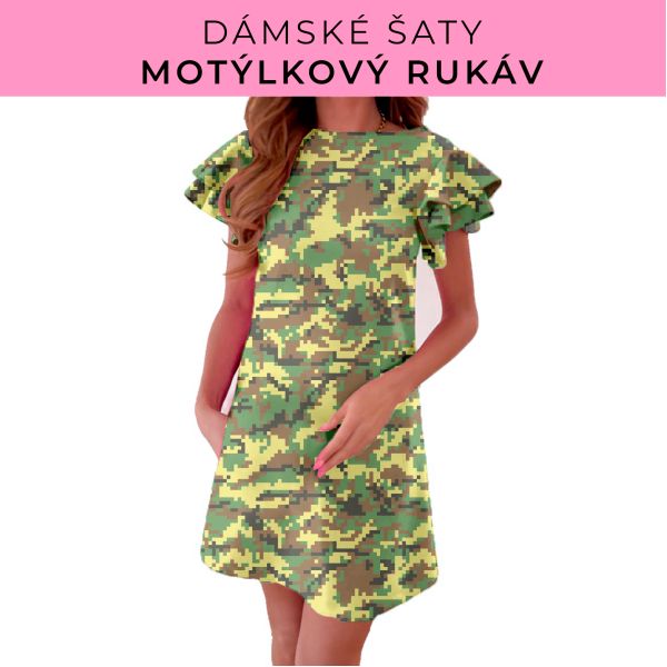 DÁMSKÝ střih - šaty s motýlkovým rukávem