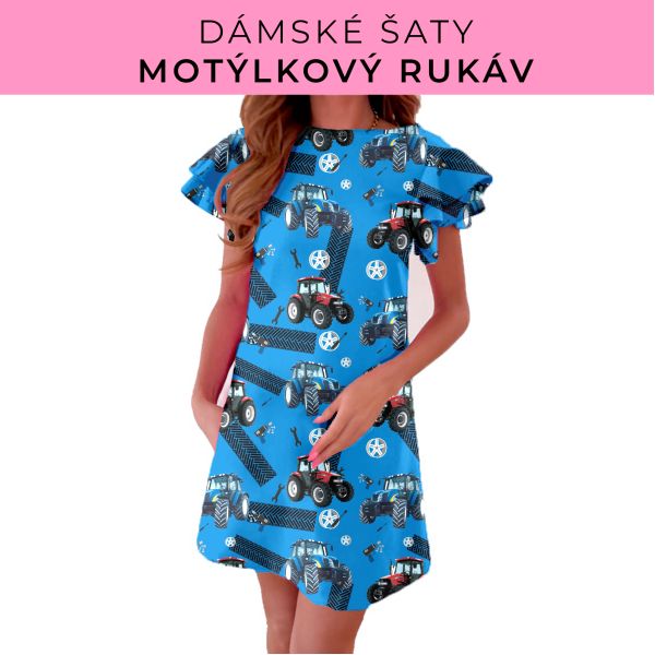 DÁMSKÝ střih - šaty s motýlkovým rukávem