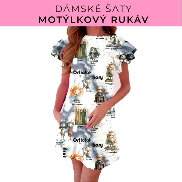 DÁMSKÝ střih - šaty s motýlkovým rukávem