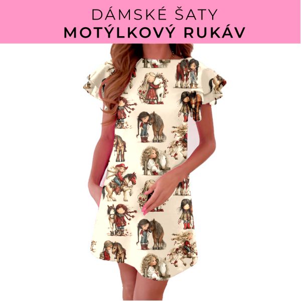 DÁMSKÝ střih - šaty s motýlkovým rukávem