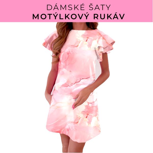 DÁMSKÝ střih - šaty s motýlkovým rukávem