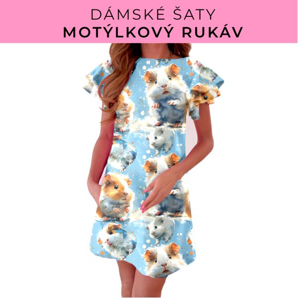 DÁMSKÝ střih - šaty s motýlkovým rukávem