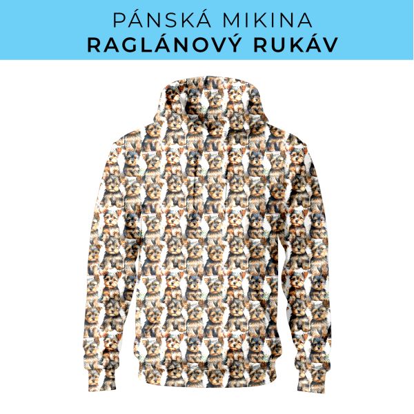 PÁNSKÝ střih - mikina raglan ZÁKLADNÍ s kapucí