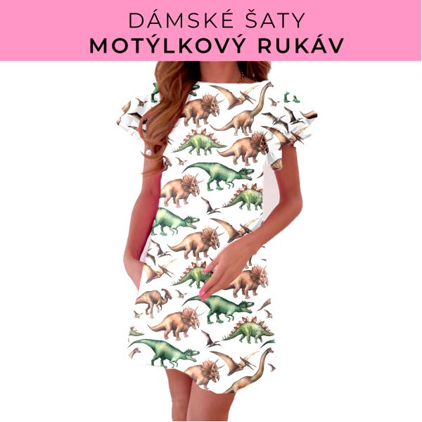DÁMSKÝ střih - šaty s motýlkovým rukávem