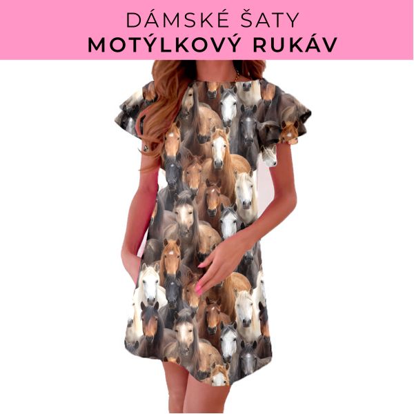 DÁMSKÝ střih - šaty s motýlkovým rukávem