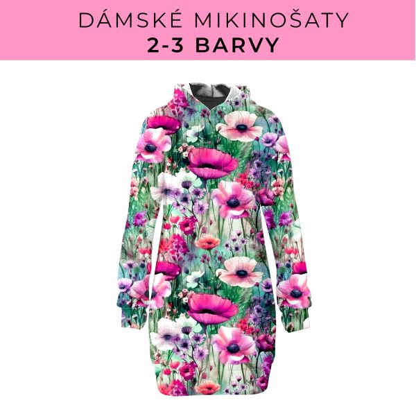 DÁMSKÝ střih - Mikinošaty 2-3 barvy