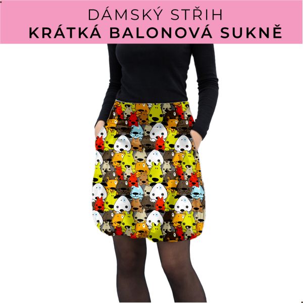 Dámský střih - balonová krátká sukně