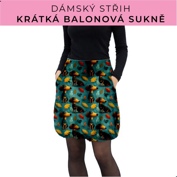 Dámský střih - balonová krátká sukně