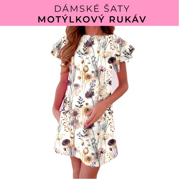 DÁMSKÝ střih - šaty s motýlkovým rukávem