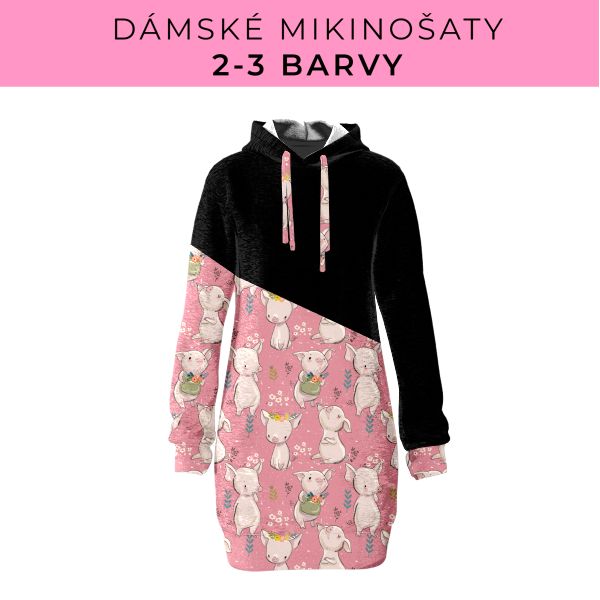 DÁMSKÝ střih - Mikinošaty 2-3 barvy