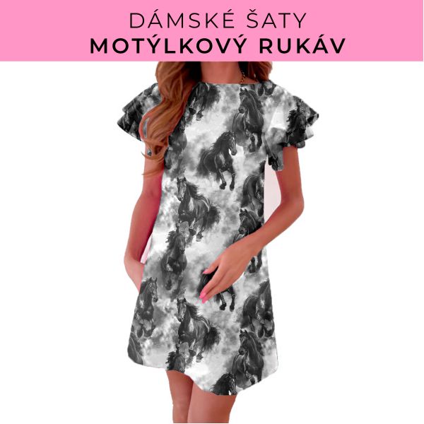 DÁMSKÝ střih - šaty s motýlkovým rukávem
