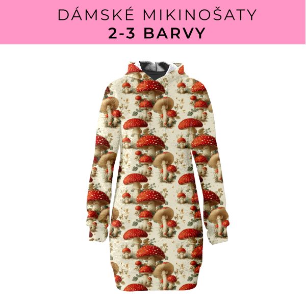 DÁMSKÝ střih - Mikinošaty 2-3 barvy