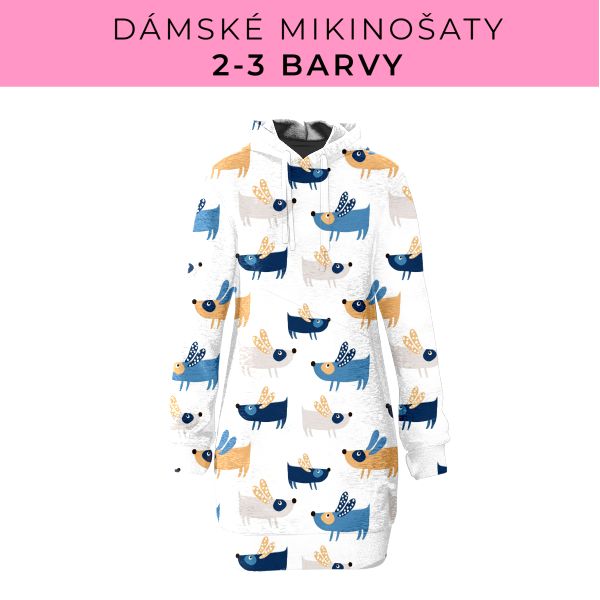DÁMSKÝ střih - Mikinošaty 2-3 barvy