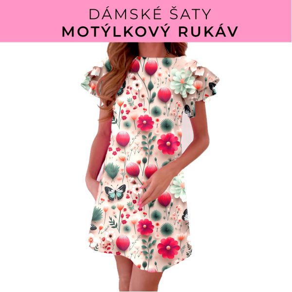 DÁMSKÝ střih - šaty s motýlkovým rukávem