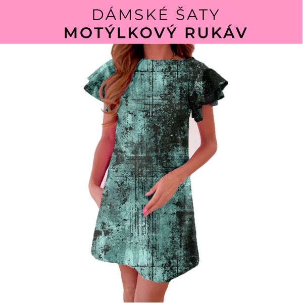 DÁMSKÝ střih - šaty s motýlkovým rukávem
