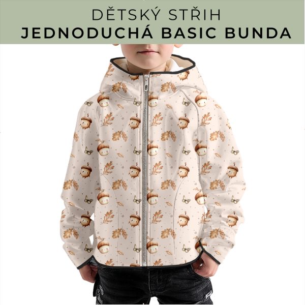 Dětský střih - jednoduchá dětská BASIC  bunda