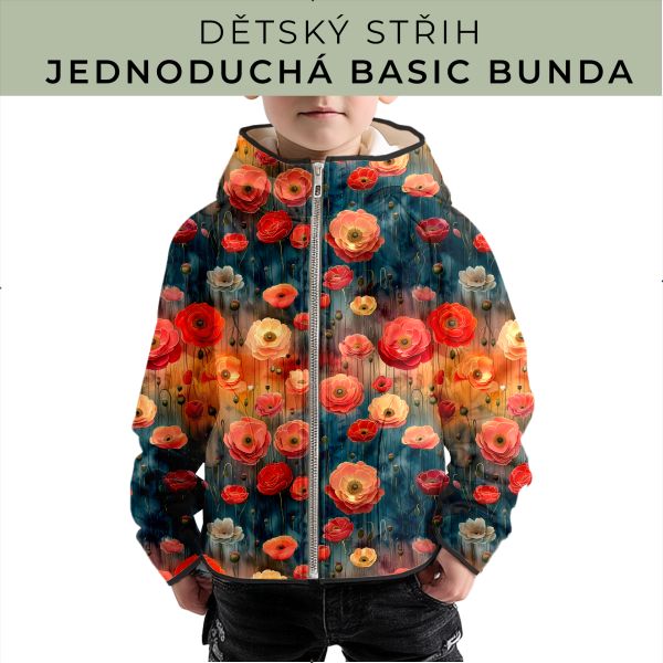 Dětský střih - jednoduchá dětská BASIC  bunda