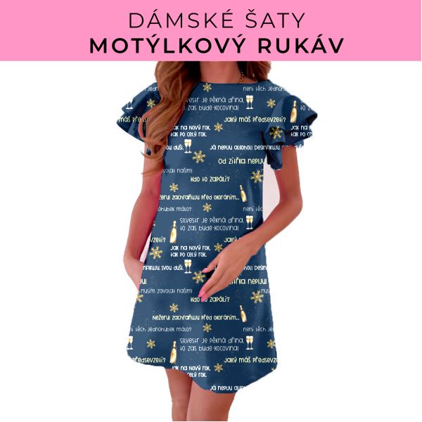 DÁMSKÝ střih - šaty s motýlkovým rukávem