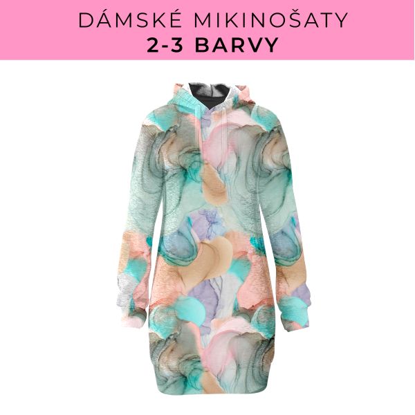DÁMSKÝ střih - Mikinošaty 2-3 barvy