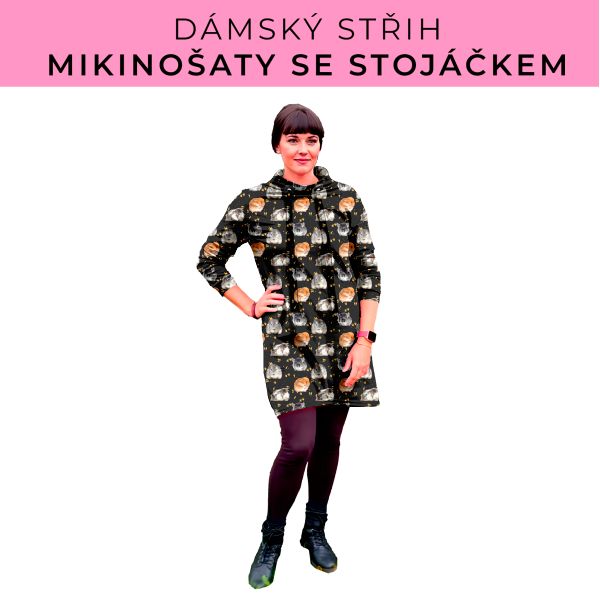 Dámský střih - mikinové šaty se stojáčkem